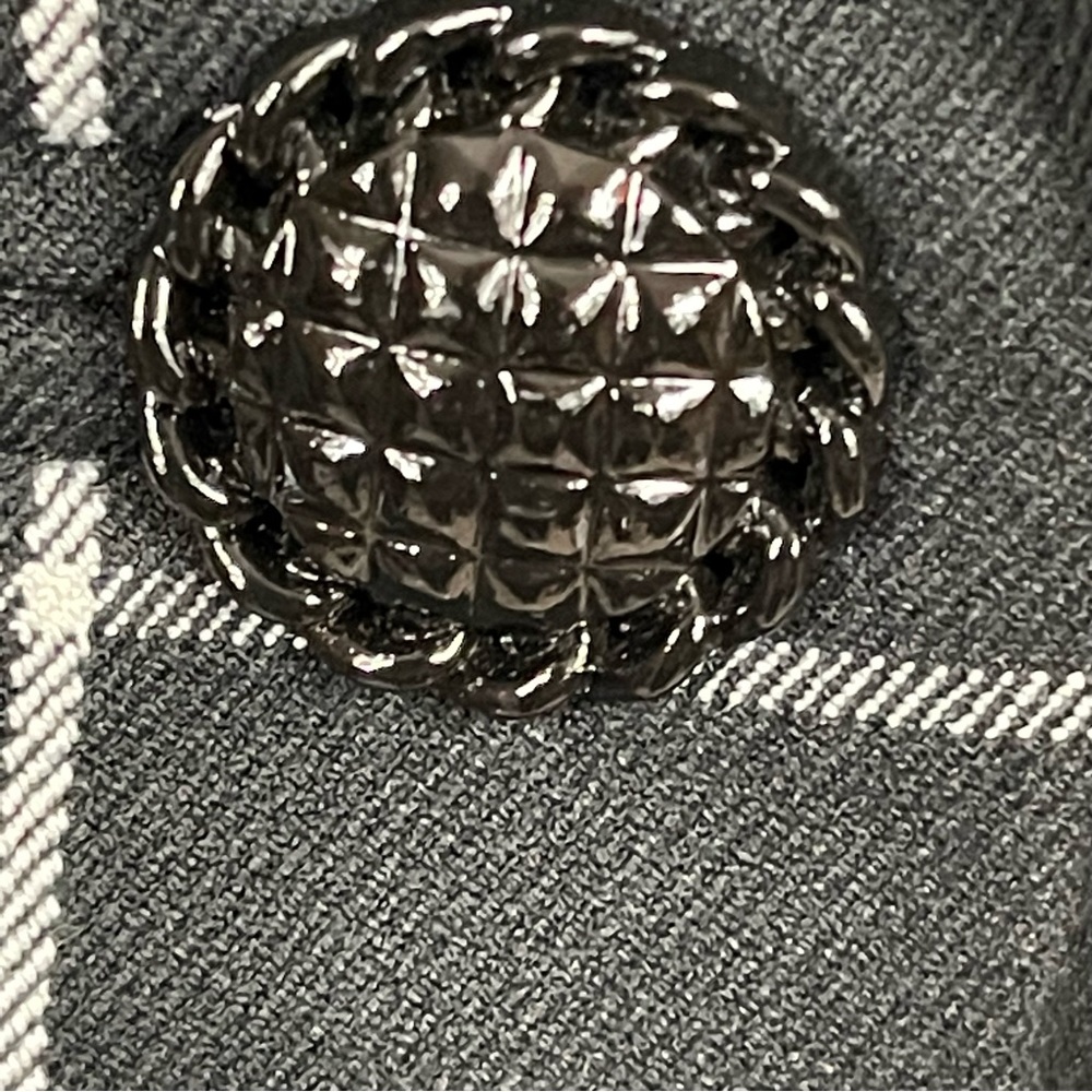 Karl Lagerfeld Plaid Jacket Blazer 10 Black White Career Professional - Picture 7 of 9